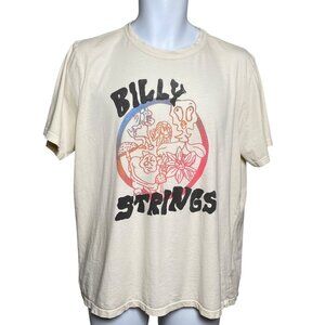 Imogen and Willie Billy Strings T Shirt Mens Size XL Beige 100% Cotton Made USA